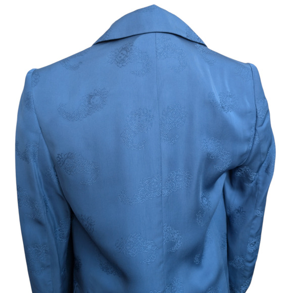 Zadig & Voltaire Victor Jacquard Paisley Blue Blazer Jacket Women Extra Small 34 - Picture 13 of 14